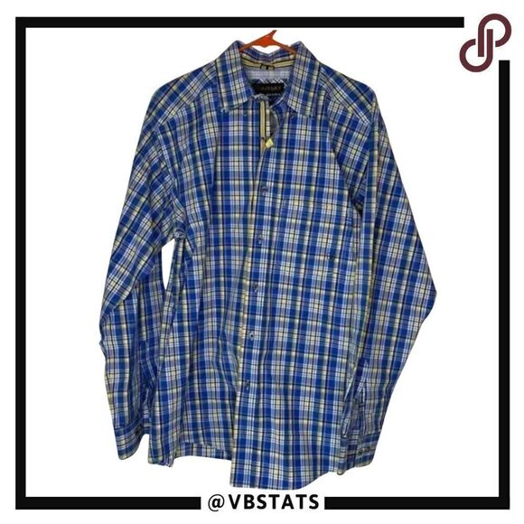 Ariat Series Pro Series Medium Blue-Yellow Plaid Long Sleeve Shirt - Picture 1 of 6
